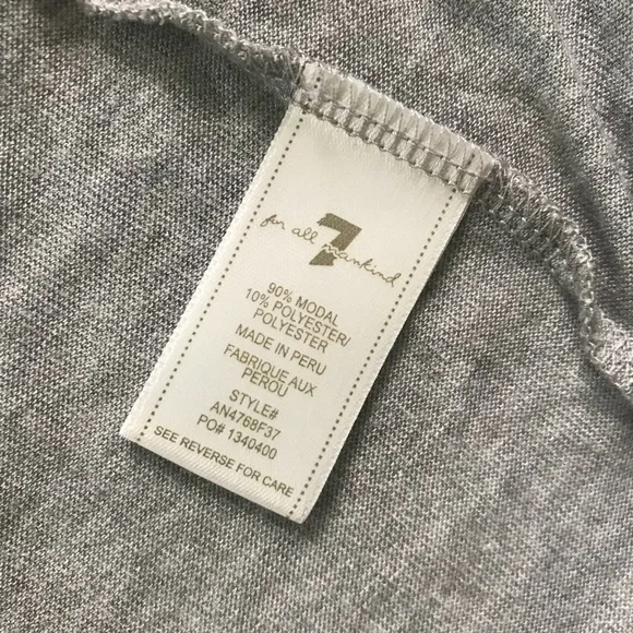 7 For All Mankind grey modal waterfall cardigan topper shirt top tunic - Picture 6 of 7